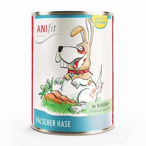 Dog Wet pet food Wrong Bunny (Falscher Hase) 400g 6 Piece -1- Anifit